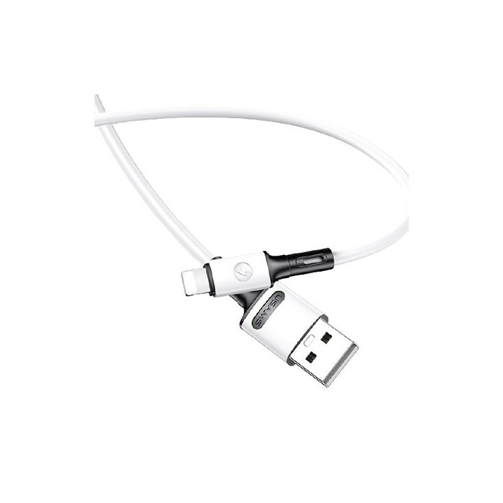 Cablu Date / Incarcare Usams U51 2a Fast Charge Mufa Lightning, alb -sj434usb01