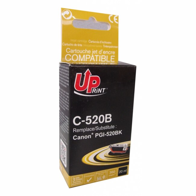 Cartus de cerneala UPRINT PGI520 CANON, cu chip, Negru