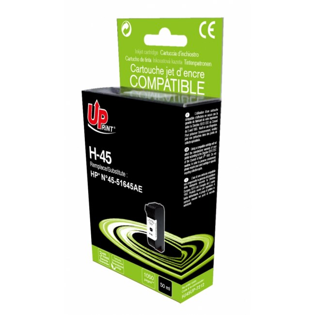Cartus de cerneala UPRINT 51645A HP, Negru