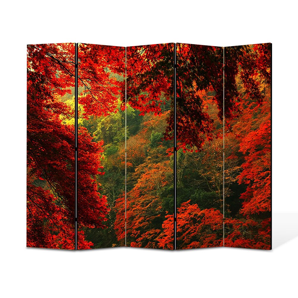 Paravan 5 piese Premium Heartwork TrueColor, Aglomerare de crengi, Panza pe cadru de lemn, Decoratiuni Moderne pentru Casa, 5 Panouri de 45x150, 225 x 150 cm