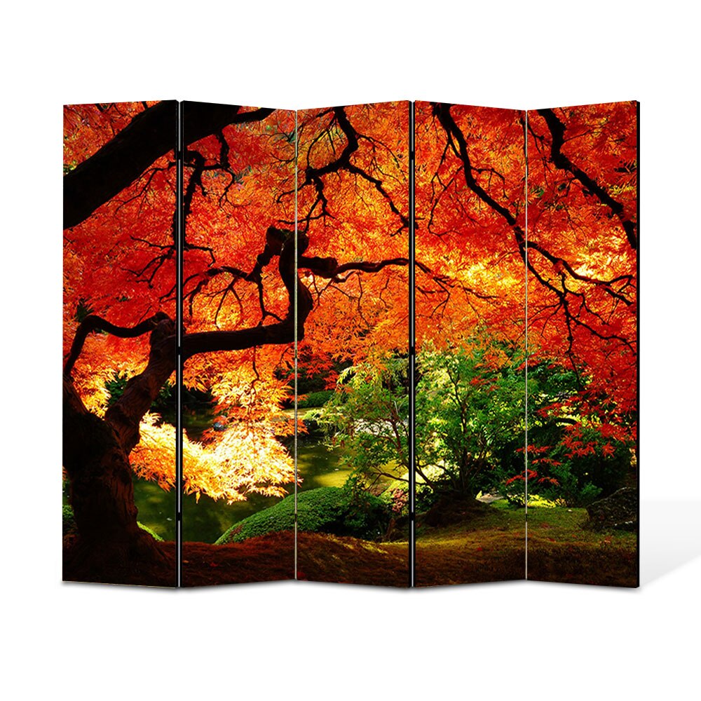 Paravan 5 piese Premium Heartwork TrueColor, Ramuri din copacul vietii, Panza pe cadru de lemn, Decoratiuni Moderne pentru Casa, 5 Panouri de 45x150, 225 x 150 cm