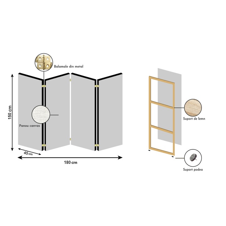 Paravan 4 piese Premium TrueColor, Art Star, Fluturi de noapte decorati pe fundal bleu marin, Pattern, Panza pe cadru de lemn, Decoratiuni Moderne pentru Casa, 4 Panouri de 45x150, 180 x 150 cm