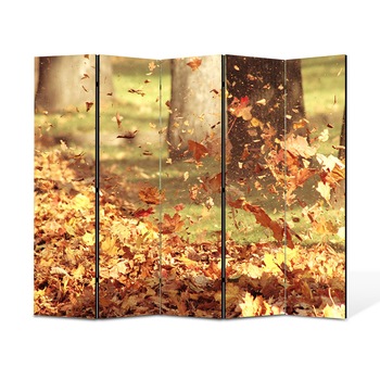 Paravan 5 piese Premium Heartwork TrueColor, Vartej in covorul de frunze, Panza pe cadru de lemn, Decoratiuni Moderne pentru Casa, 5 Panouri de 45x150, 225 x 150 cm Paravan 5 piese Premium Heartwork TrueColor, Vartej in covorul de frunze, Panza pe cadru de lemn, Decoratiuni Moderne pentru Casa, 5 Panouri de 45x150, 225 x 150 cm