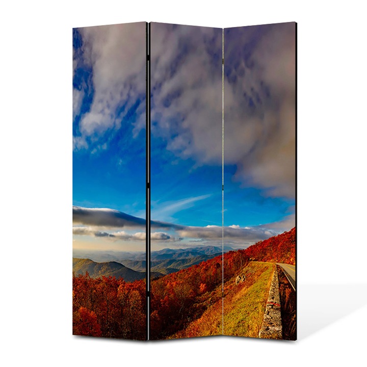 Paravan 3 piese Premium Heartwork TrueColor, Nori de vreme buna, Panza pe cadru de lemn, Decoratiuni Moderne pentru Casa, 3 Panouri de 45x180, 135 x 180 cm