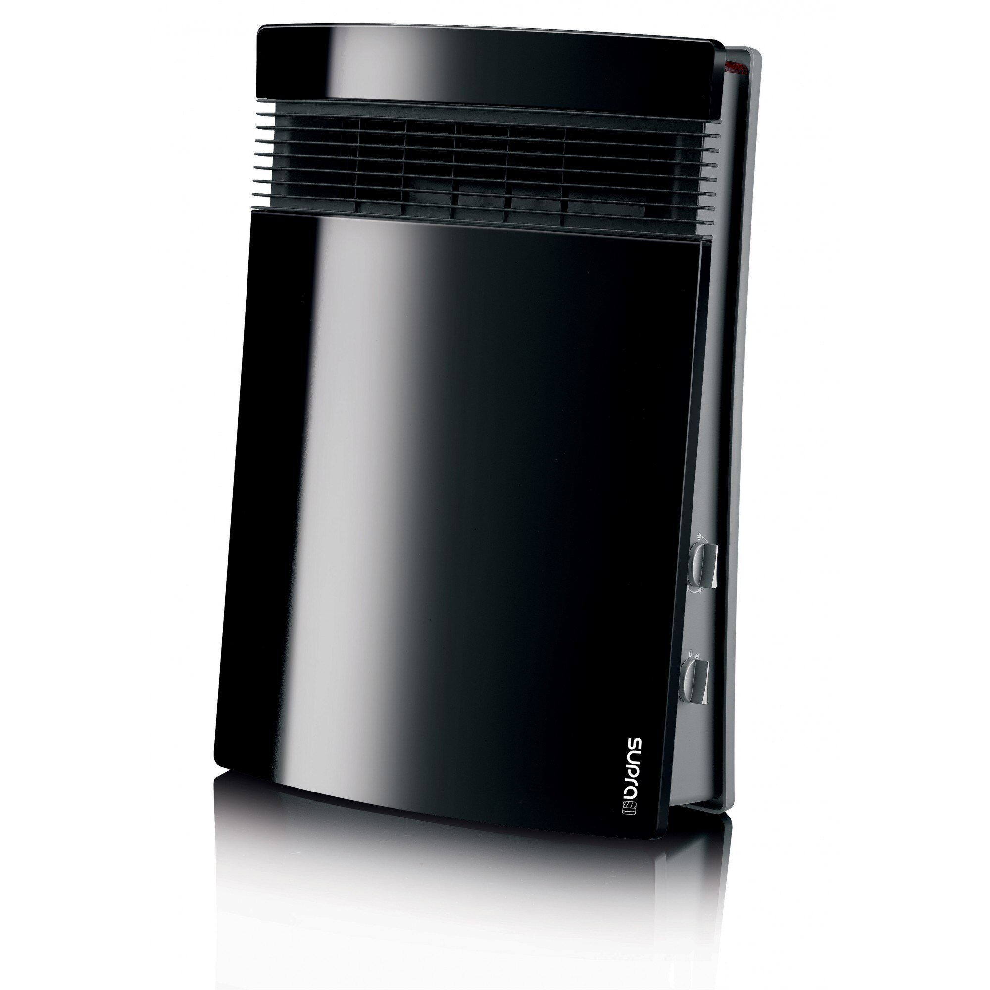 Aeroterma electrica pentru baie Supra Lito Negru, Garantie 3 ani, Protectie IP24, Filtru antibacterian lavabil, Termostat pentru controlul automat al temperaturii in incapere, Mod ventilatie pentru vara