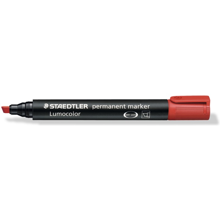 Перманентен маркер Staedtler Lumocolor, Скосен връх, Червен, ST-350-9