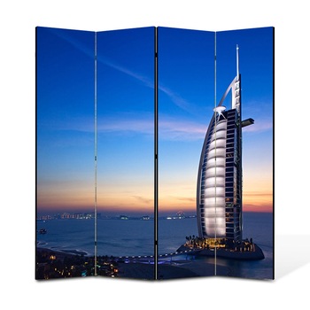 Paravan 4 piese Premium Heartwork TrueColor, Hotel in Dubai, Panza pe cadru de lemn, Decoratiuni Moderne pentru Casa, 4 Panouri de 35x150, 140 x 150 cm Paravan 4 piese Premium Heartwork TrueColor, Hotel in Dubai, Panza pe cadru de lemn, Decoratiuni Moderne pentru Casa, 4 Panouri de 35x150, 140 x 150 cm