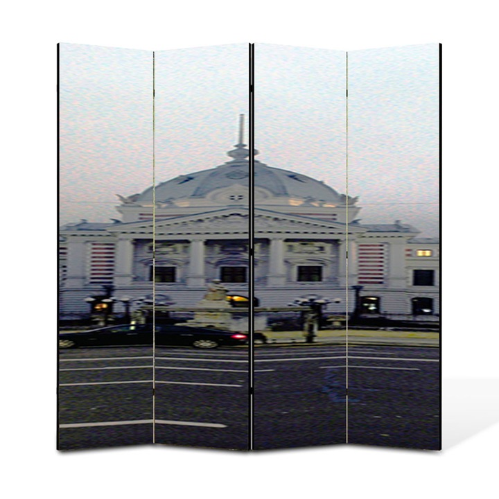 Paravan 4 piese Premium Heartwork TrueColor, Spitalul Coltea Bucuresti, Panza pe cadru de lemn, Decoratiuni Moderne pentru Casa, 4 Panouri de 45x180, 180 x 180 cm