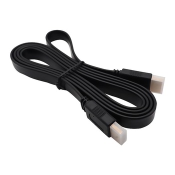 Cablu HDMI Plat MRG A340, Mufe aurite, 1.5 metri, Negru Cablu HDMI Plat MRG A340, Mufe aurite, 1.5 metri, Negru