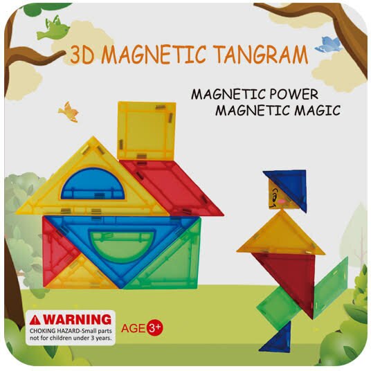 Joc de constructie magnetic MAGPLAYER - Tangram (7 piese)