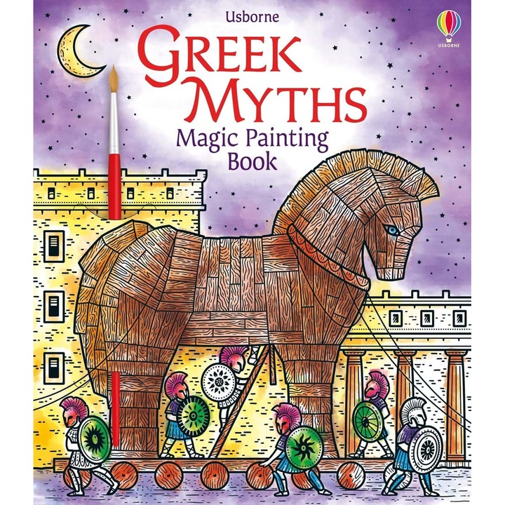 Книжка за оцветяване "Magic Painting Greek Myths", 5 години+, Usborne