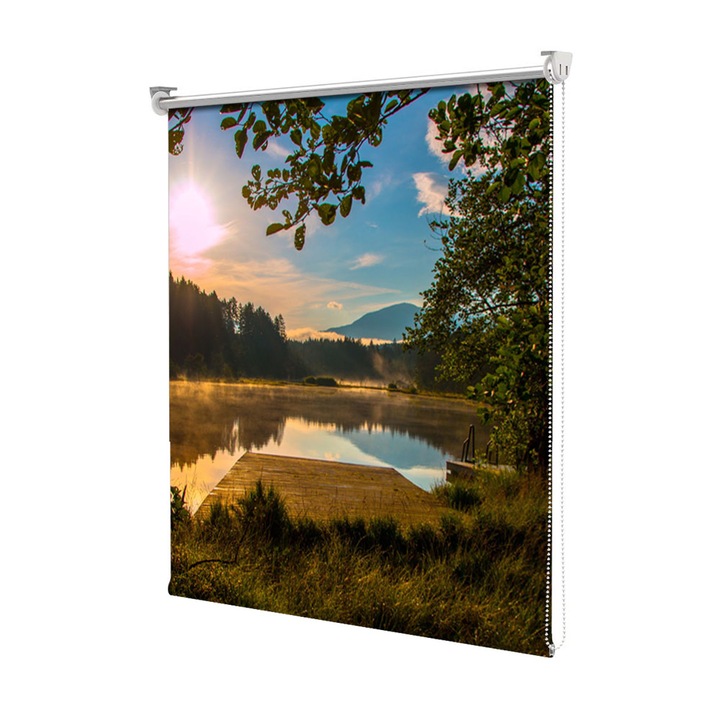 Rolete Art Shade tip Jaluzele cu Rulou si sistem inclus, Linie de brazi, Decoratiuni, Latime 150 cm x Inaltime 190 cm