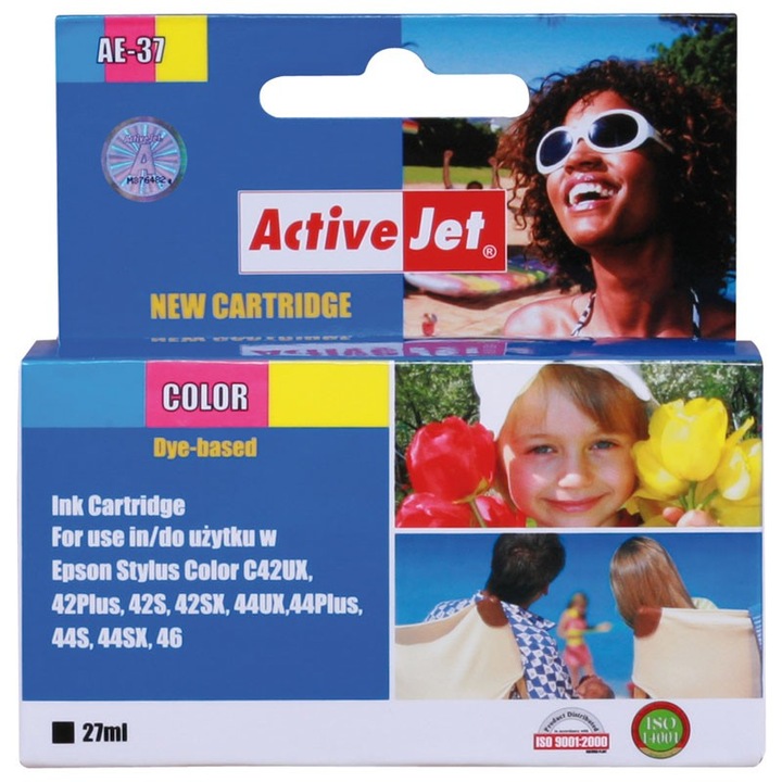 Kompatibilis tintapatron ActiveJet AE-37, Epson T037, színes