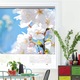 Rolete Art Shade tip Jaluzele cu Rulou si sistem inclus, Floare cu nuante Alb-albaste , Decoratiuni, Latime 55 cm x Inaltime 130 cm