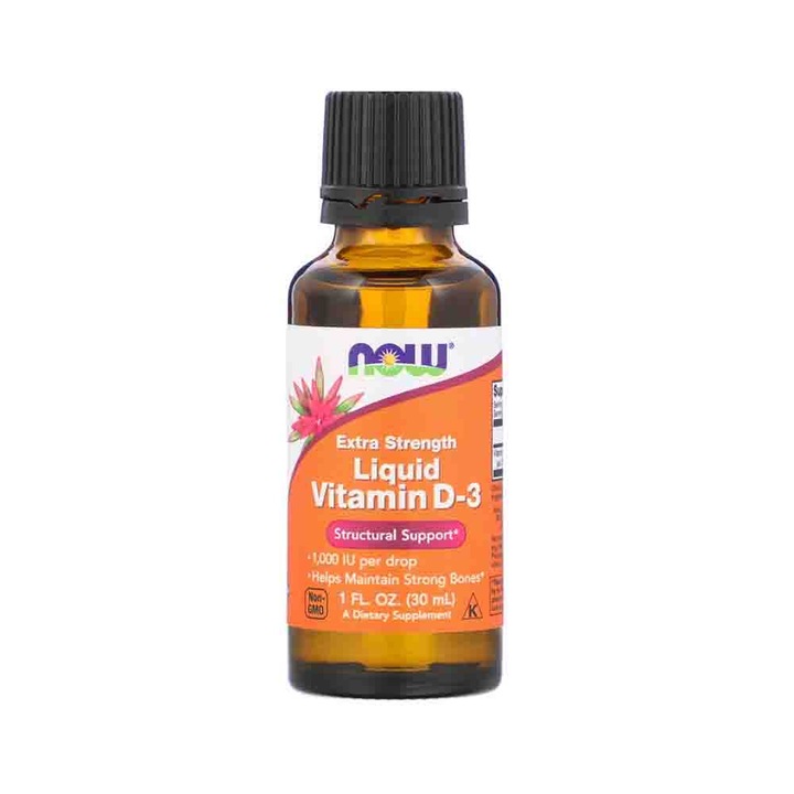 Течен Витамин D-3 Now Foods, 1000 IU, 30 мл