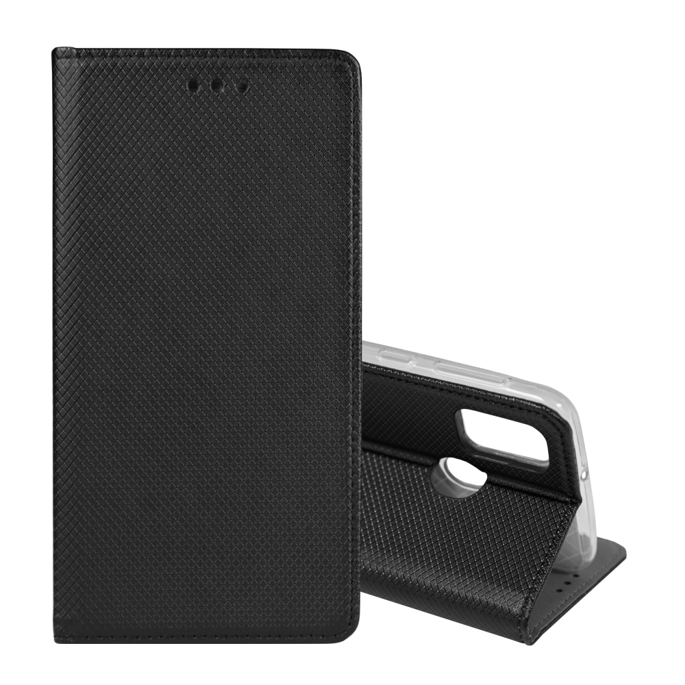 Husa Carte Smart cu Inchidere Magnetica pentru Samsung Galaxy A21s, Negru