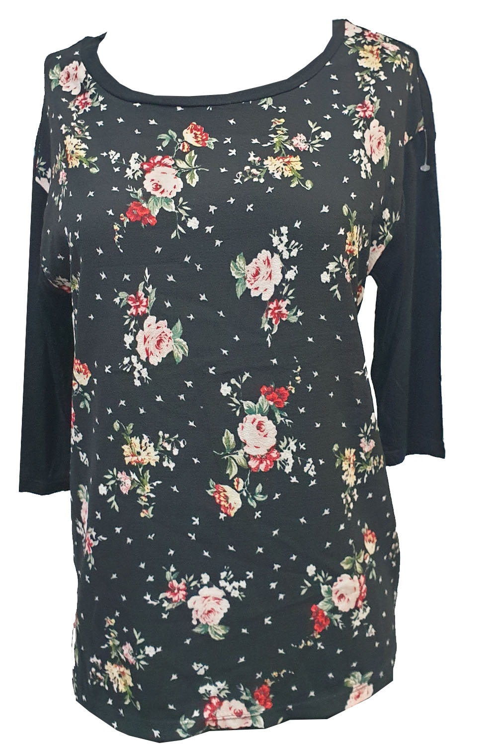 Bluza dama Tally Weijl,negru cu imprimeu floral,XS