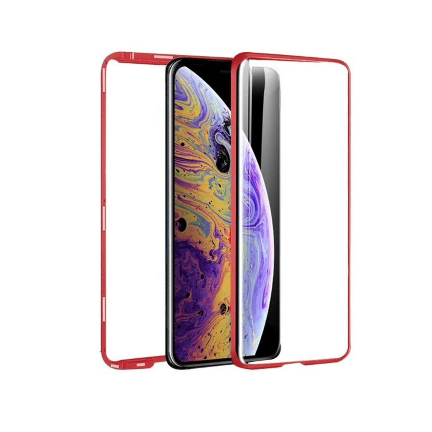 Husa 360 Magnetica cu sticla fata + spate pentru Galaxy S10e Red
