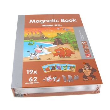 Carte educativa magnetica cu piese puzzle magnetice Animals, usor de transportat Carte educativa magnetica cu piese puzzle magnetice Animals, usor de transportat