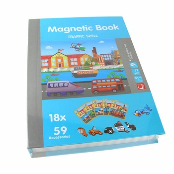 Carte educativa magnetica cu piese puzzle magnetice Trafic, usor de transportat Carte educativa magnetica cu piese puzzle magnetice Trafic, usor de transportat