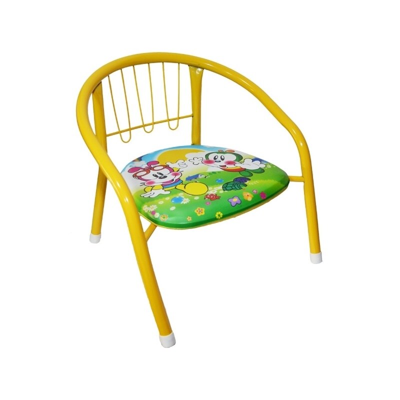 Scaunel din metal pentru copii si bebelusi , 35x25 cm, Galben