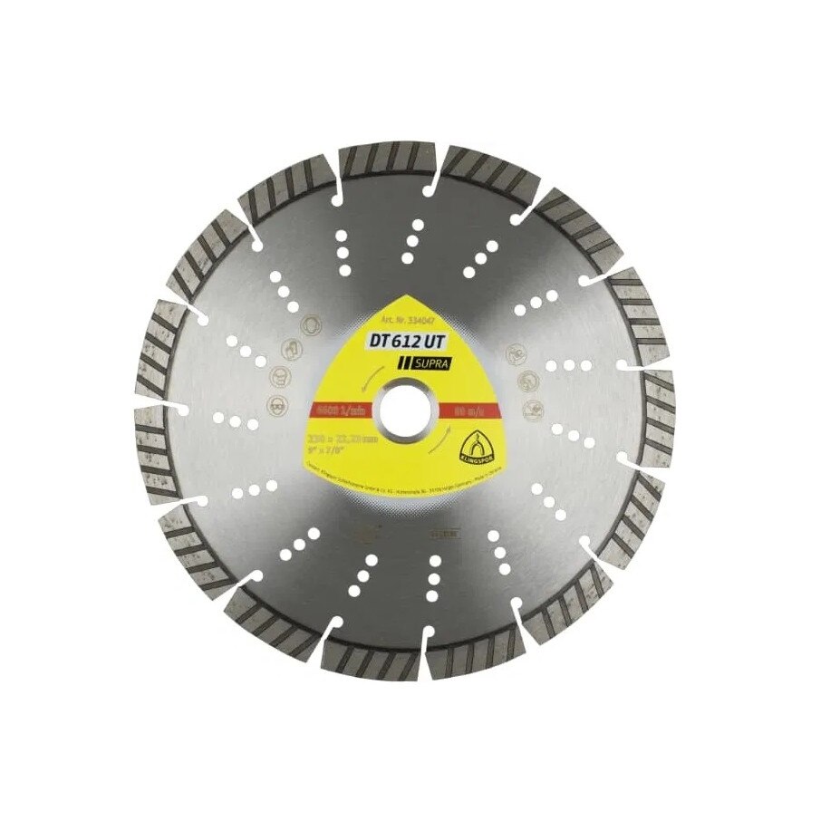 Disc diamantat segmentat turbo 230mm Klingspor Supra DT612UT 334047