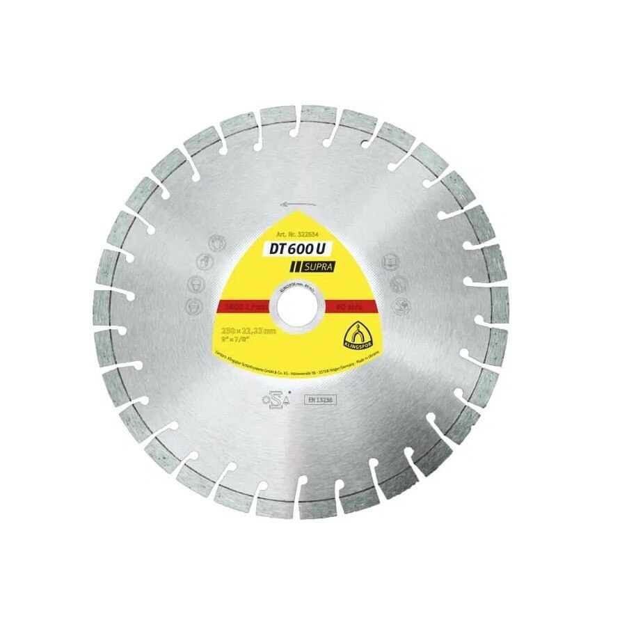 Disc diamantat segmentat 230x22.23mm Klingspor Supra DT600U 322634