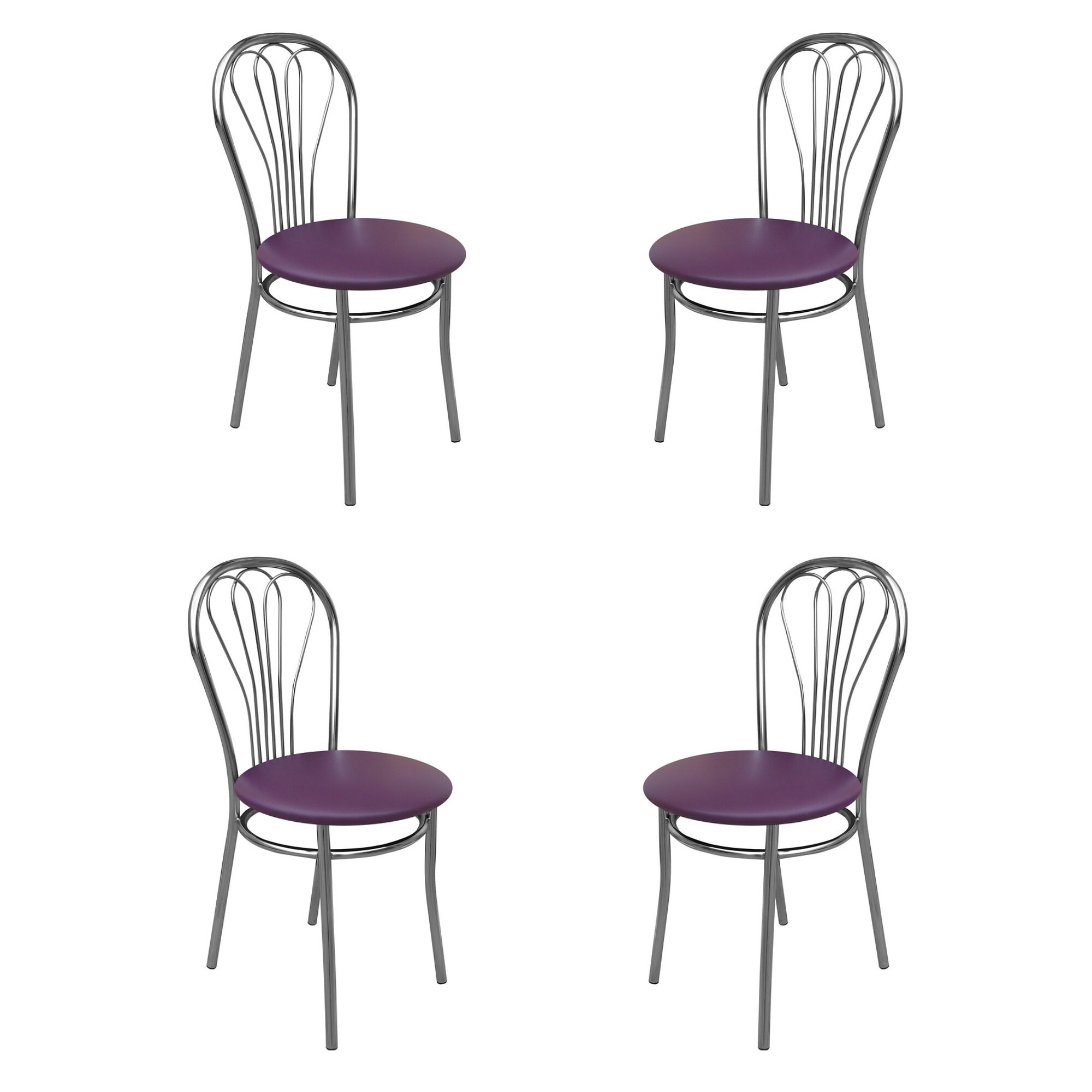 Set 4 scaune bucatarie VENUS, Mov piele ecologica