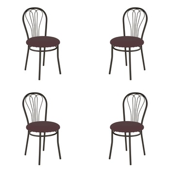 Set 4 scaune bucatarie VENUS Black, Wenge piele ecologica Set 4 scaune bucatarie VENUS Black, Wenge piele ecologica