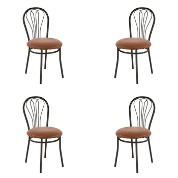 Set 4 scaune bucatarie VENUS Black, Maro piele ecologica Set 4 scaune bucatarie VENUS Black, Maro piele ecologica