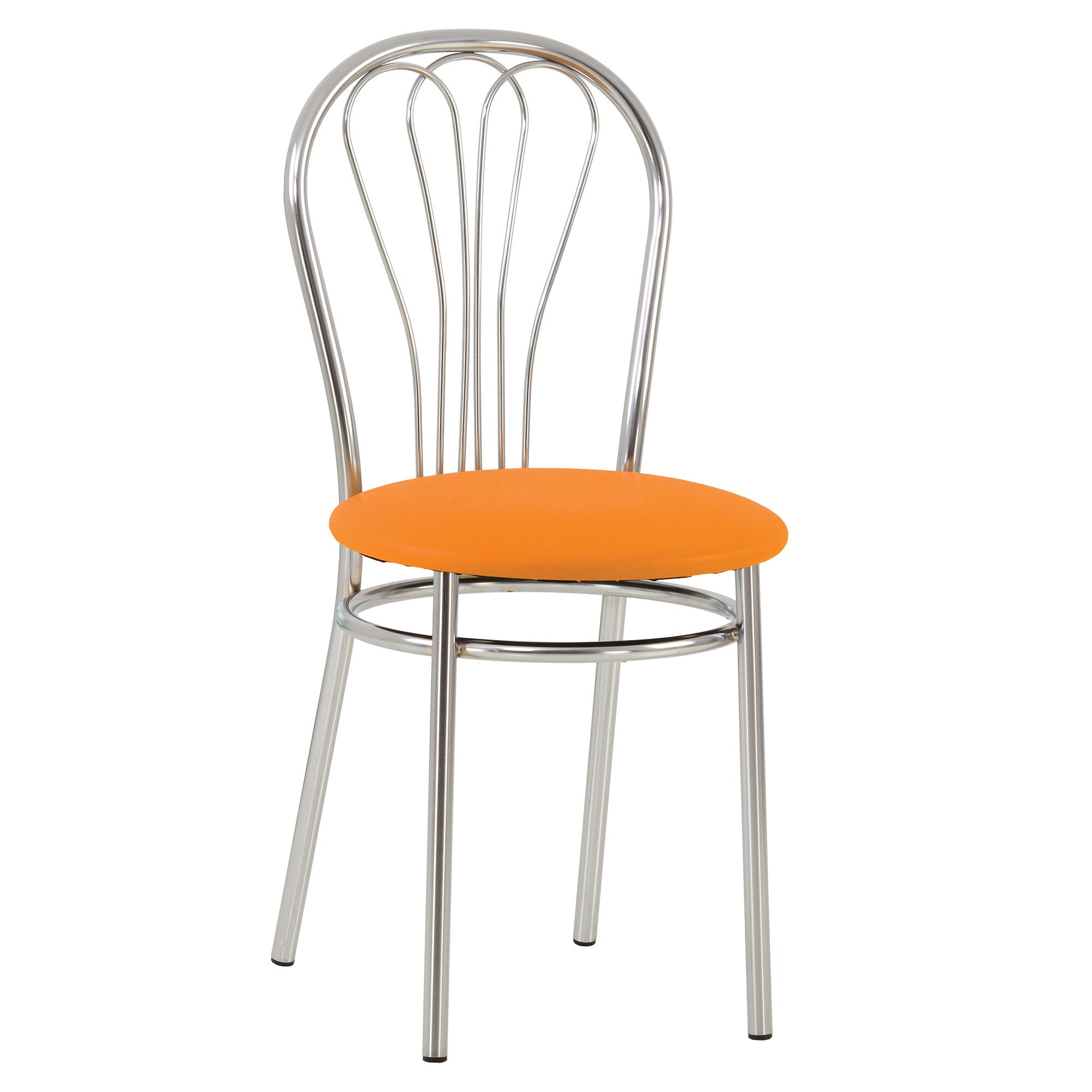 Scaun bucatarie MF Venus Chrome, piele ecologica, portocaliu