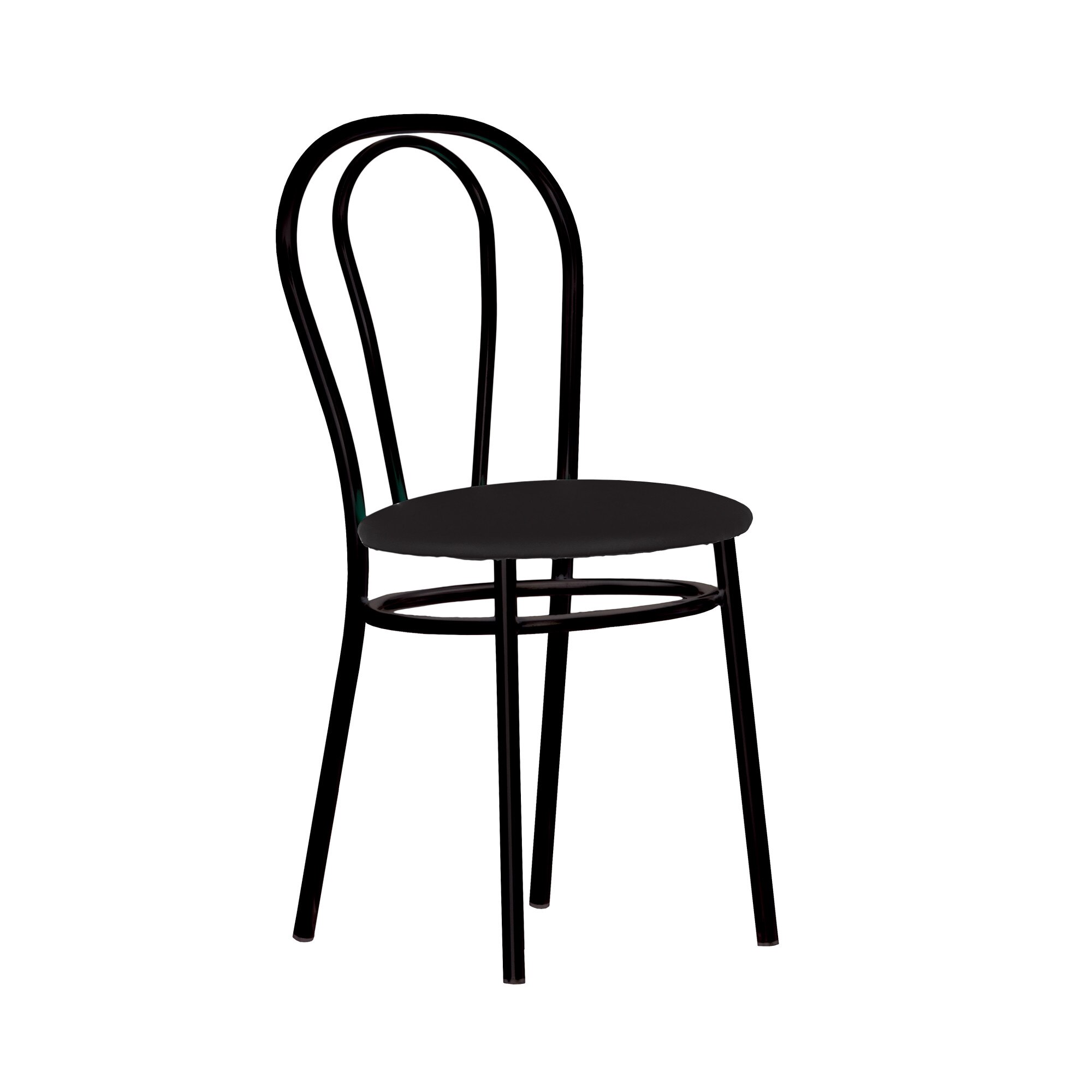 Scaun bucatarie MF Tulipan Black, piele ecologica, negru