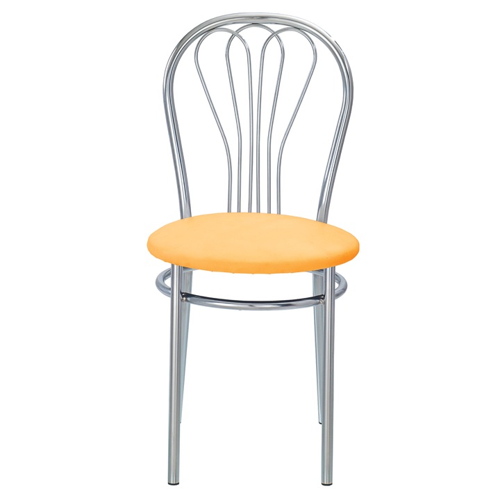 Scaun bucatarie MF Venus Chrome, piele ecologica, ocru
