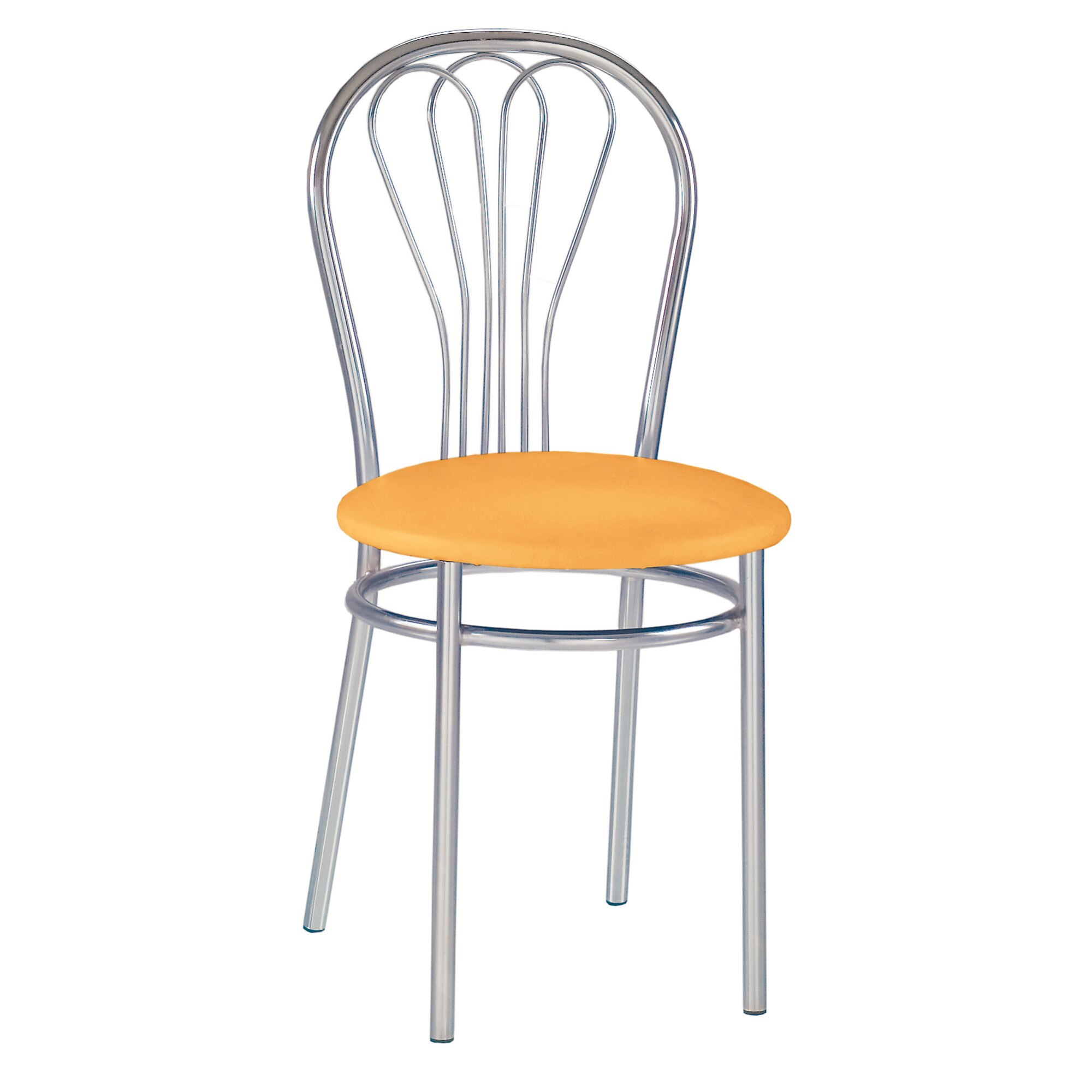 Scaun bucatarie MF Venus Chrome, piele ecologica, ocru