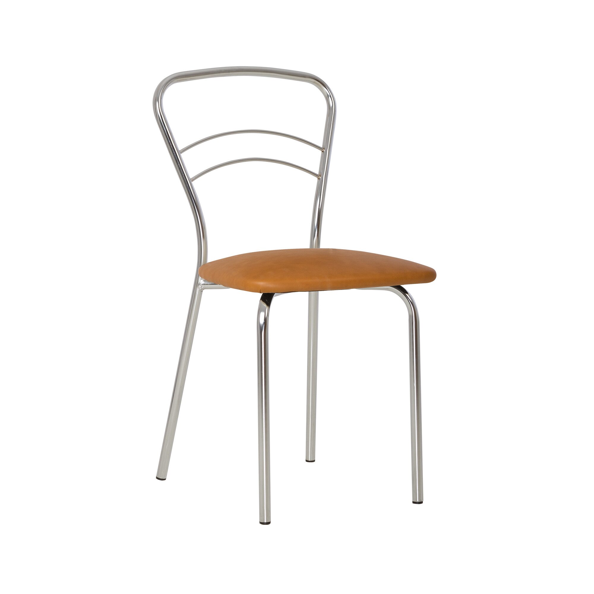 Scaun dining Vulkano chrome, piele ecologica, aramiu