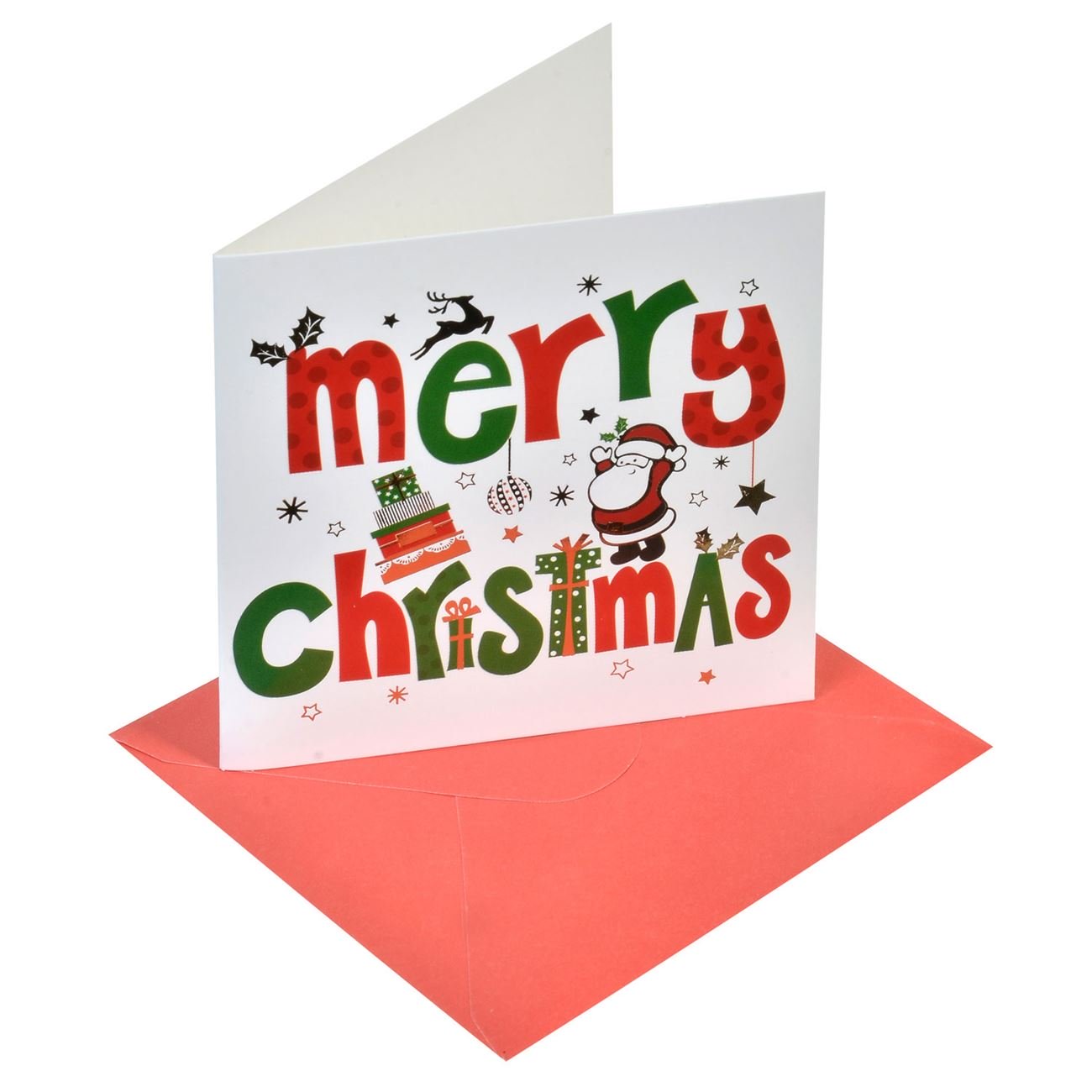 Set 2 felicitari de Craciun Merry Christmas, Maison du Paradis, 9.5 x 9.5 cm