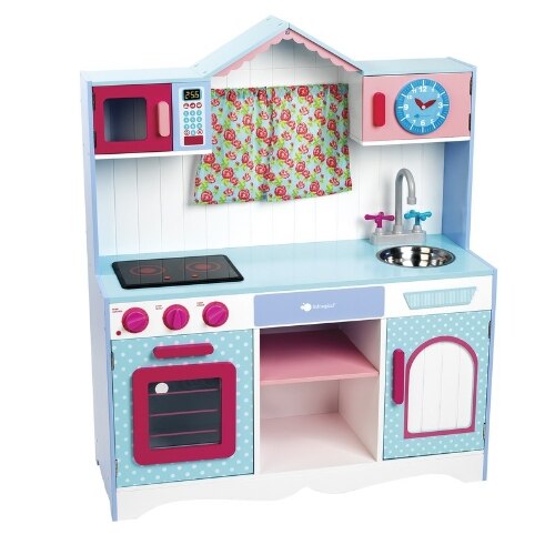Bucatarie pentru copii din lemn Imaginarium Provence Window Kitchen cu sunete, complet echipata
