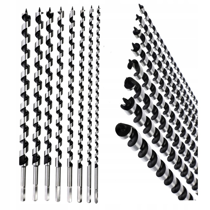 Burghie pentru lemn, tip Lewis, set 8 buc, 8-22x460 mm, Drel