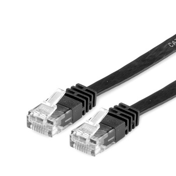 Cablu retea UTP Flat cat.6 1m Negru, Value 21.99.0961 Cablu retea UTP Flat cat.6 1m Negru, Value 21.99.0961