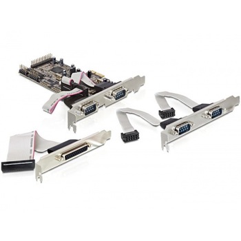 Placa PCI-Express 4 X Serial, 1 X paralel, Delock 89177 Placa PCI-Express 4 X Serial, 1 X paralel, Delock 89177