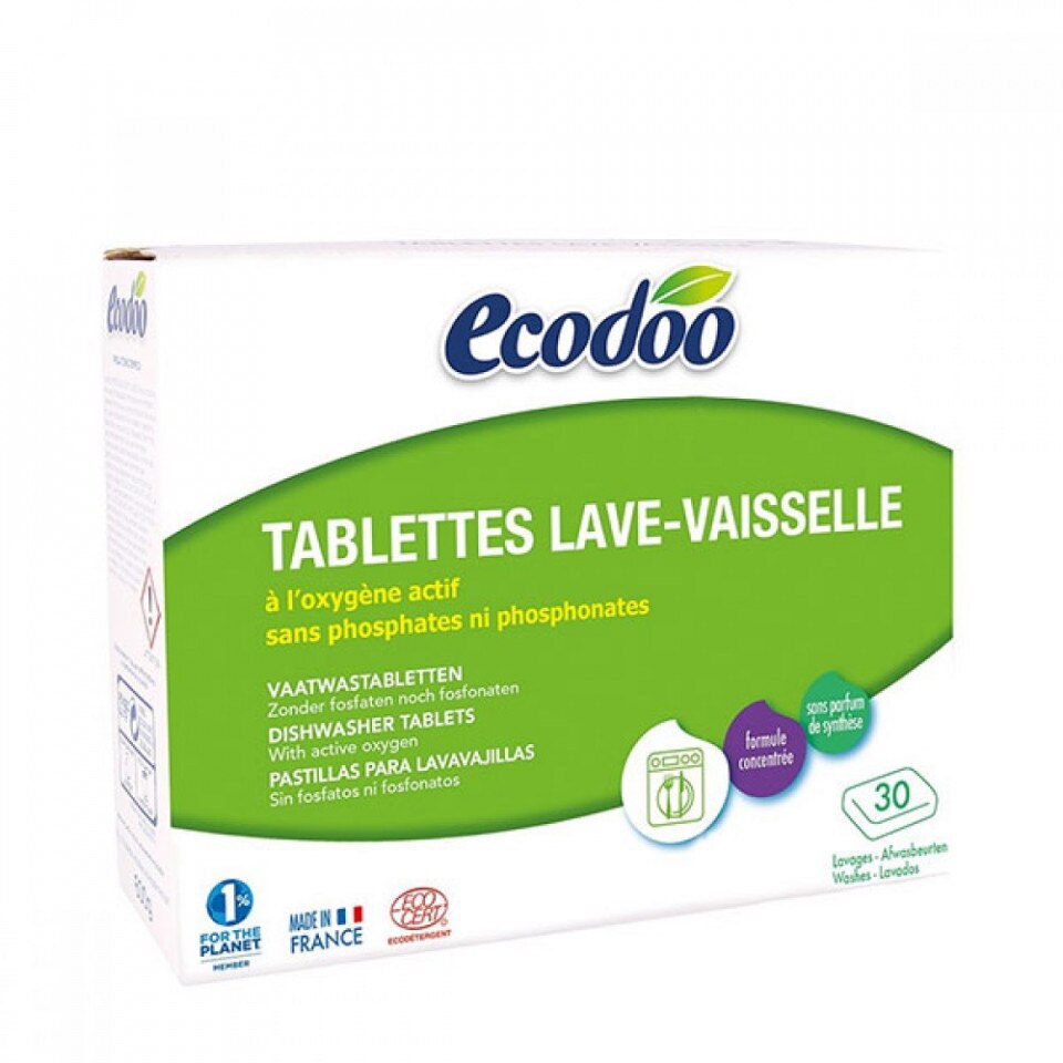 Tablete pentru masina de spalat vase certificate Bio, Ecodoo, Ecodoo, - 30x20g