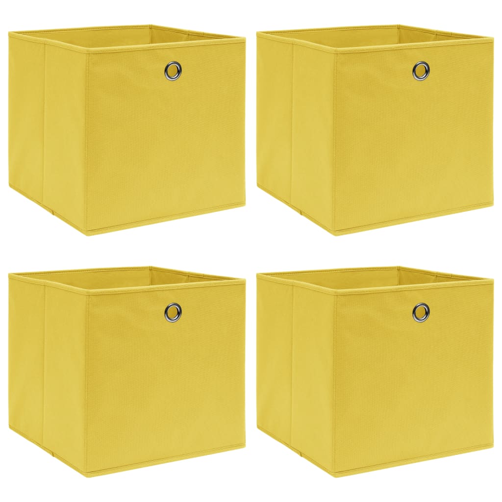 Lukewarm Easter Warmth Set de 4 cutii de depozitare, vidaXL, Tesatura, 32x32x32 cm, Galben -  eMAG.ro