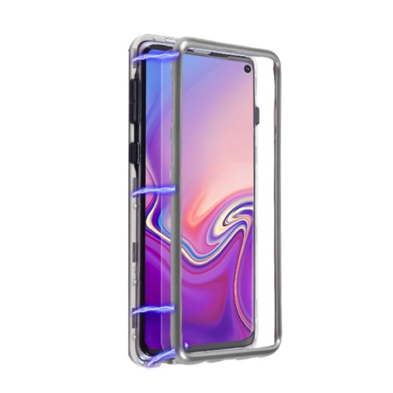 Husa 360 Magnetica cu Sticla fata + spate pentru Galaxy S10 Plus Silver