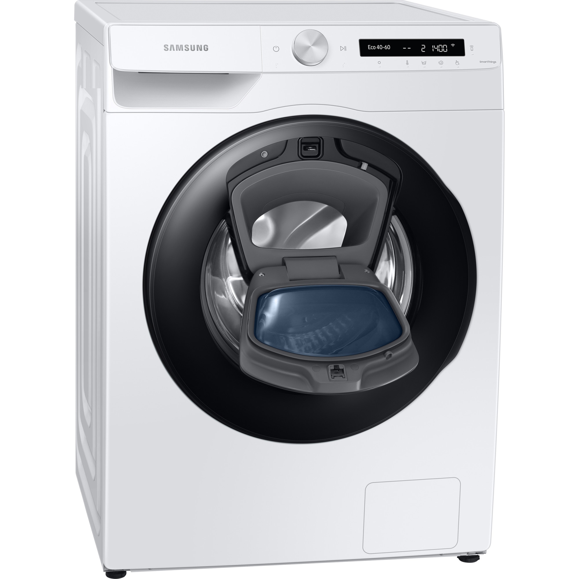 Masina de spalat rufe Samsung WW90T554DAW/S7, 9 kg, 1400 RPM, Clasa A, Add Wash, AI Control, Steam, Eco Bubble, Drum Clean, Motor Digital Inverter, Wifi, Smart Control, Alb