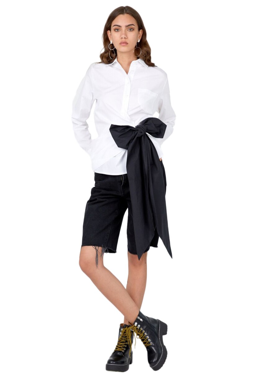 Camasa Framboise alba Elin cu funda neagra