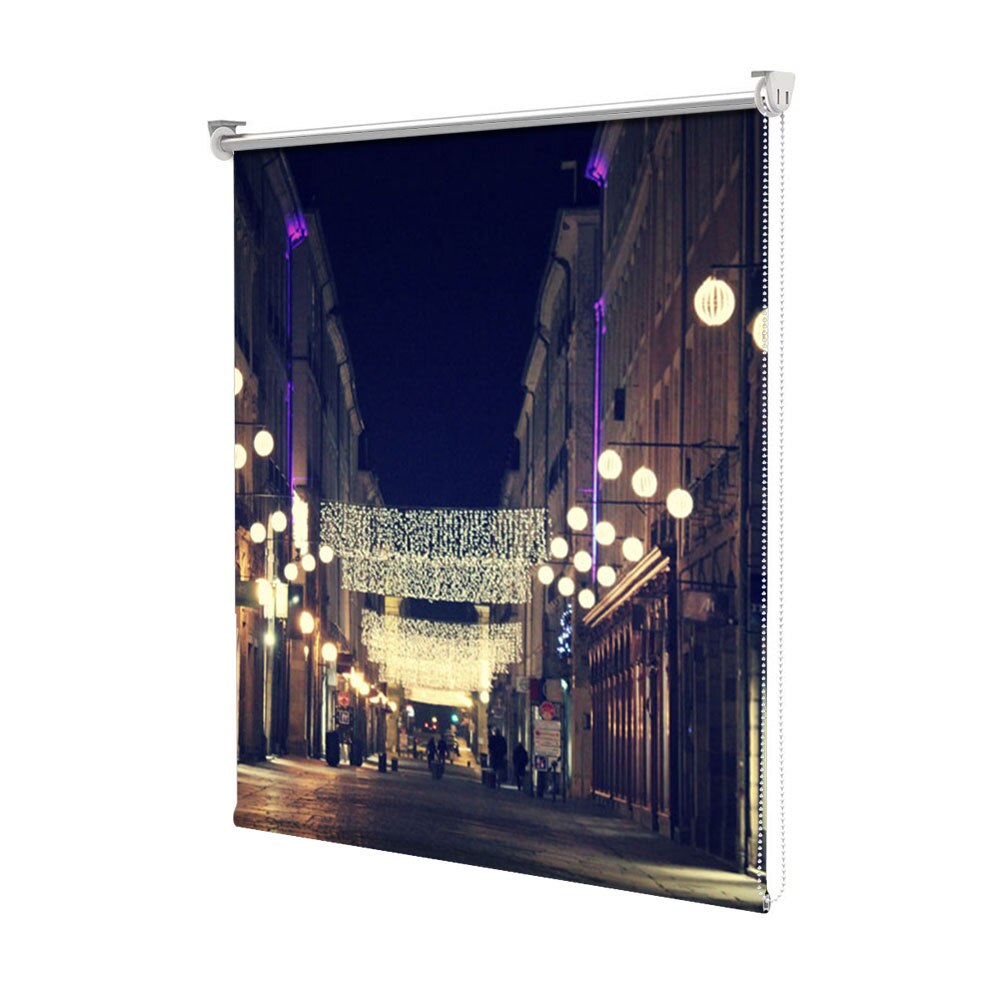 Rolete Art Shade tip Jaluzele cu Rulou si sistem inclus, Strazile orasului in noapte, Decoratiuni, Latime 55 cm x Inaltime 250 cm