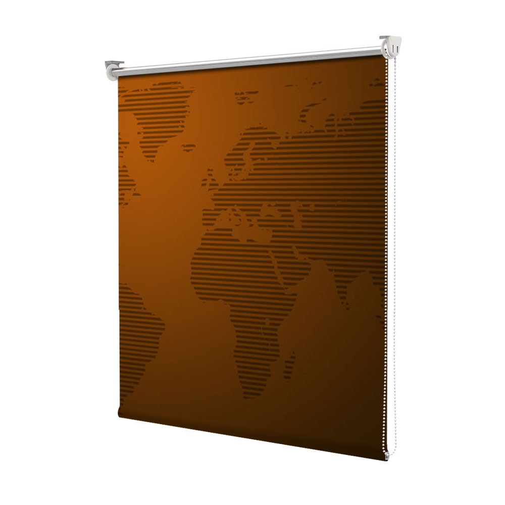 Rolete Art Shade tip Jaluzele cu Rulou si sistem inclus, Harta lumii dungi, Decoratiuni, Latime 55 cm x Inaltime 250 cm