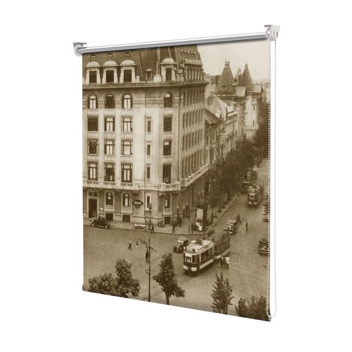 Rolete Art Shade tip Jaluzele cu Rulou si sistem inclus, Piata Rosetti in Bucuresti interbelic, Decoratiuni, Latime 180 cm x Inaltime 250 cm