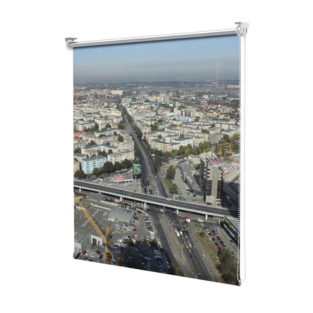 Rolete Art Shade tip Jaluzele cu Rulou si sistem inclus, Skytower Bucuresti Panorama, Decoratiuni, Latime 55 cm x Inaltime 250 cm