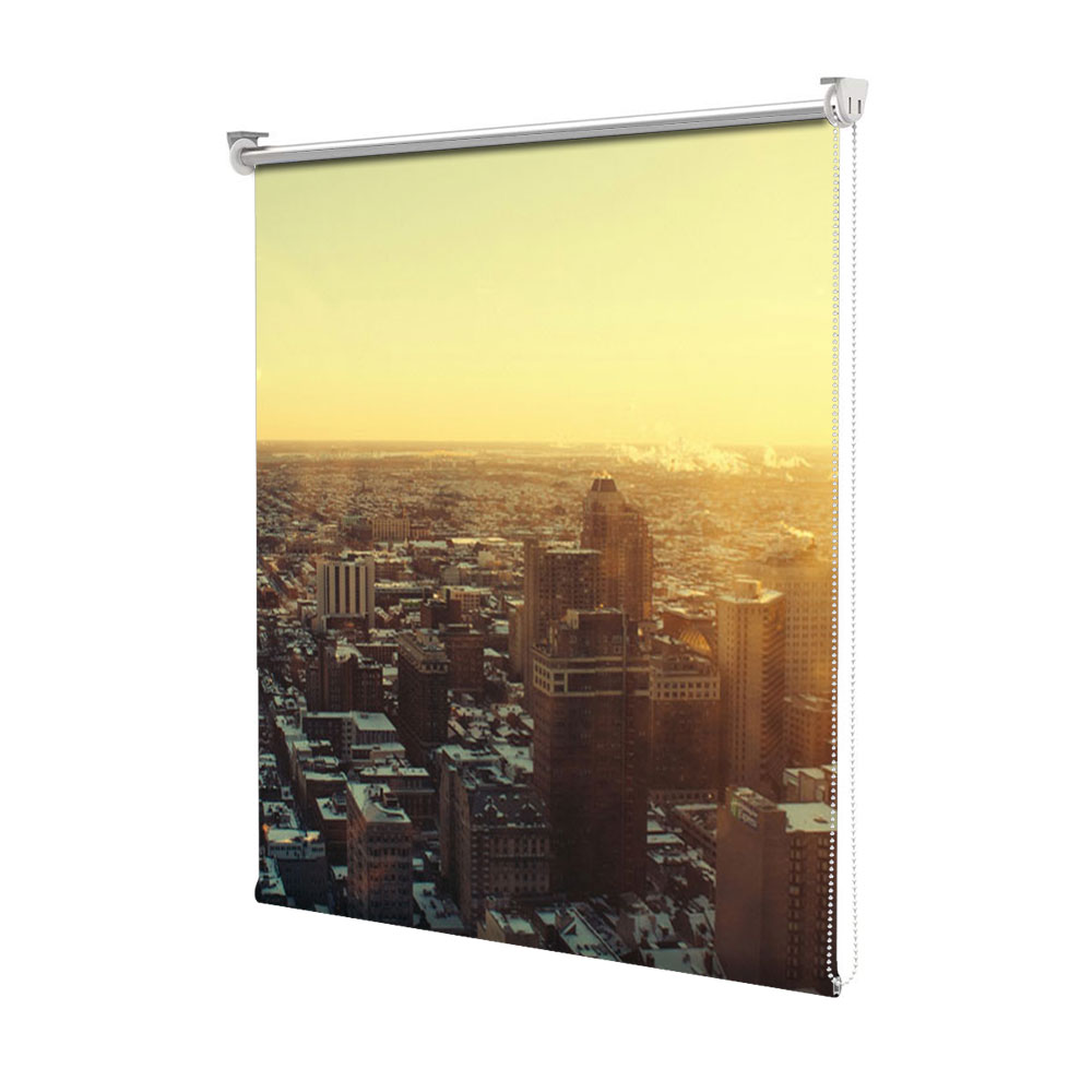 Rolete Art Shade tip Jaluzele cu Rulou si sistem inclus, Rasarit in oras, Decoratiuni, Latime 55 cm x Inaltime 250 cm